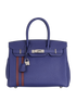 Birkin 30 Officier In Togo Bleu Encre & Bordeaux, front view
